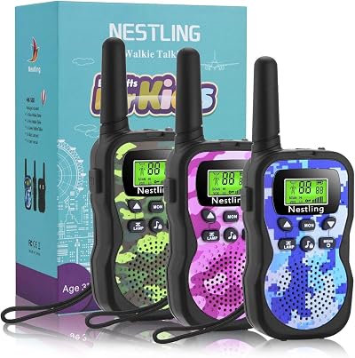 Nestling Walkie Talkies 3 Pack Camouflage 8 Channel 3KM Range Kids Toy 2 Way