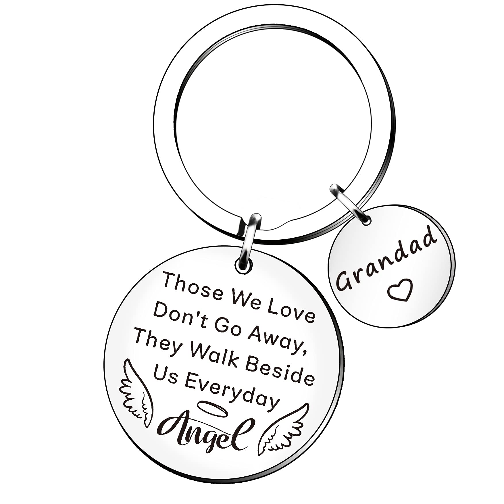 HULALA Grandad Memorial Gifts Keyring Sympathy Gifts For Loss of A Grandad Keepsake Those We Love Don't Go Away They Walk Beside Us Everyday Key Ring