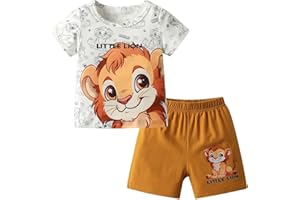Infant Baby Boys Clothes Summer Toddle Short Sleeve Lion Print T-shirt Shorts Outfits