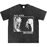 Retro AOT T-Shirt Eat Your Protein Shirt Japanese Anime Pattern Tee