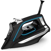 Rowenta, Iron, Smart Temp Stainless Steel Soleplate Steam Iron for Clothes, 380 Microsteam Holes, 1725 Watts Ironing, Auto-Off, Fabric Steamer, Black Clothes Iron, DW3261, Black