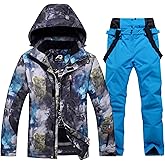 Come Wonka Mens Ski Jacket and Pants Set Waterproof Snow Suit Mountain Windproof Snowboard Jacket Winter Outdoor Ski Suit