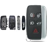 SUPALAND Key Fob Shell Case Replacement Fits for Land Rover Range Rover Sport Evoque LR4 LR2 Jaguar XJ XF XK F-Type F-PACE XE 2012 2013 2014 2015 2016 2017 2018 Keyless Entry Remote Control 5 Button