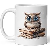 Owl Ceramic Coffee Mug 11oz Raptor Night Hoot - Tea Coffee Mug with Comfortable Grip - Unique Animal Gift Cup for Office or Home - Vibrant Long-Lasting Print ID44991
