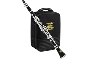Eastar B Flat Clarinet for Intermediate Beginners, Upgraded Ebonite Bb Clarinet Silver-plated with 2 Barrels, 4C Mouthpiece, 