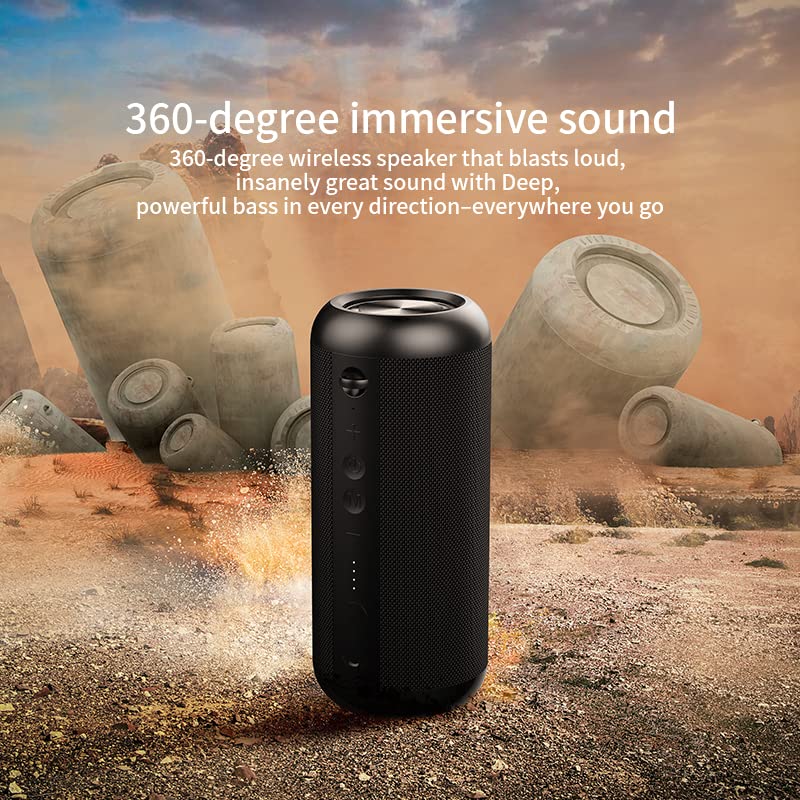 MIFA A8 Caixas de Som Portáteis Bluetooth, Alto-falante portátil IPX7 à prova d'água, 30W Bass, Emparelhamento estéreo sem fio, Mic embutido, Suporte Micro SD, AUX-in, micro-USB Charing, Preto
