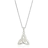 Solvar Celtic Weave & Trinity Knot Necklace Silver Irish Made