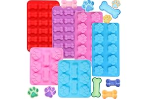 MAGIGIFT Puppy Dog Paw and Bone Silicone Molds for Chocolate, Candy, Jelly, Ice Cube, Dog Treats
