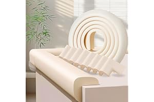 ZOMPAGO Baby Proofing Edge Corner Protector,1Roll L-Shape Soft Cabinet Door Bumper Corner Strip,8 Furniture Safety Bumper Corner Guards,Wall Protector,Self Adhesive,for Nursery,Kitchen,Fireplace,Table