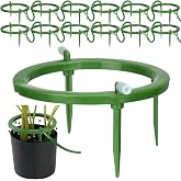 Tujoe 12 Set Drip Irrigation Ring Tree Water Ring 3 Leg Support, 5 Inch | Drip Emitter with 1/8 Inch Barbed Inlet Fitting, Removable Stakes, Grow Media Irrigation System, Rain Watering Tree Plants