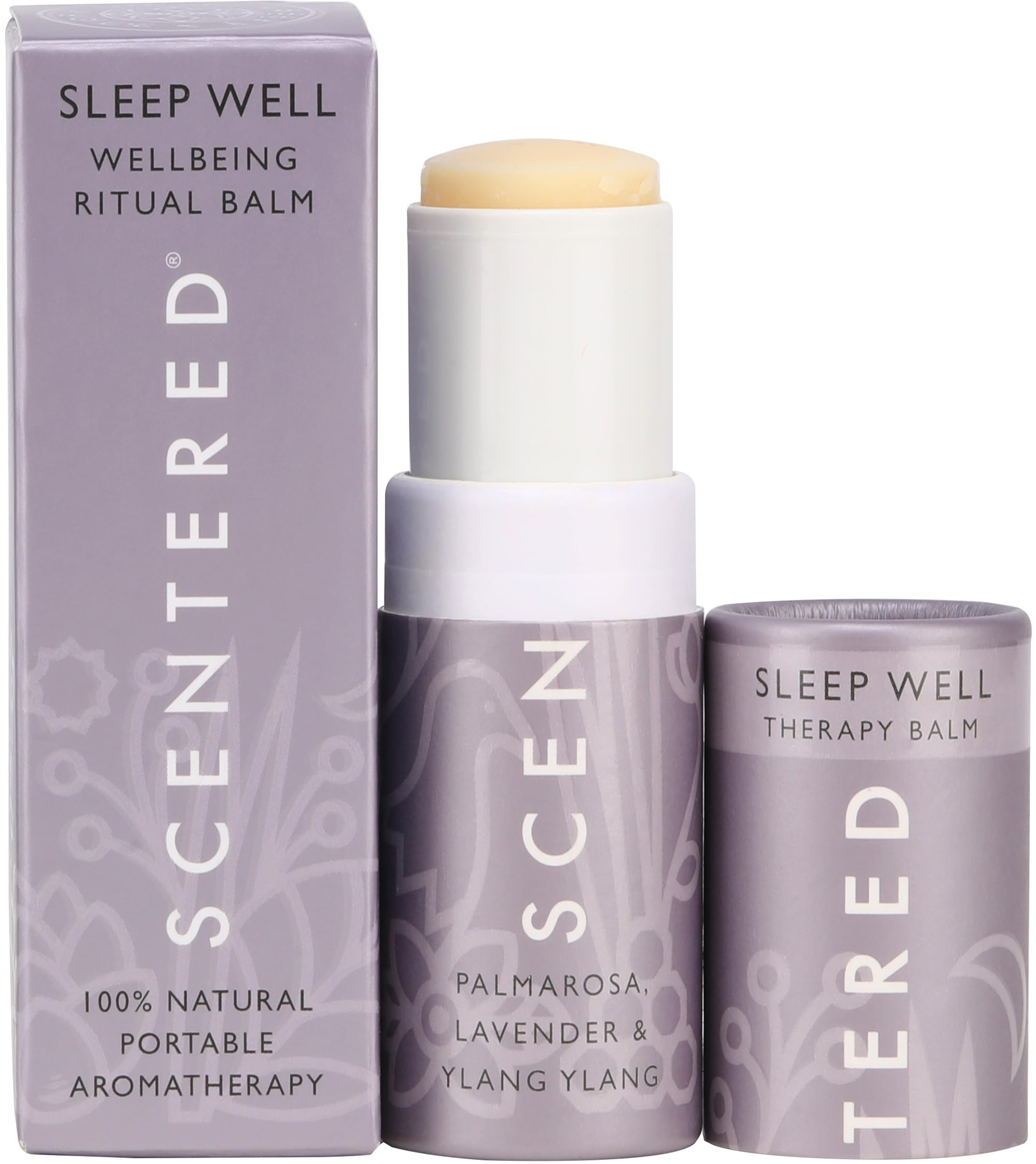 Scentered Aromatherapy Balm Stick - Sleep Well Lavender Essential Oil Roll On to Help Sleep - All Natural Sleep Aid with Palmrosa & Ylang Ylang - Aromatherapy Gifts for Women
