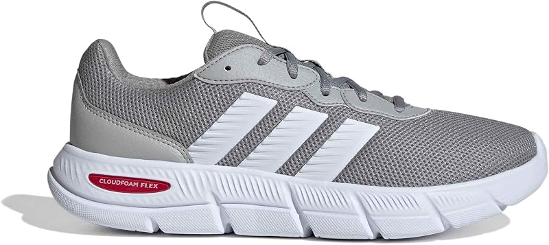 Sapatilhas Cloudfoam Flex Laces para homens, Mgh Cinzento Sólido/FTWR Branco/Escarlate Melhor, 42 EU — foto 2 de 8