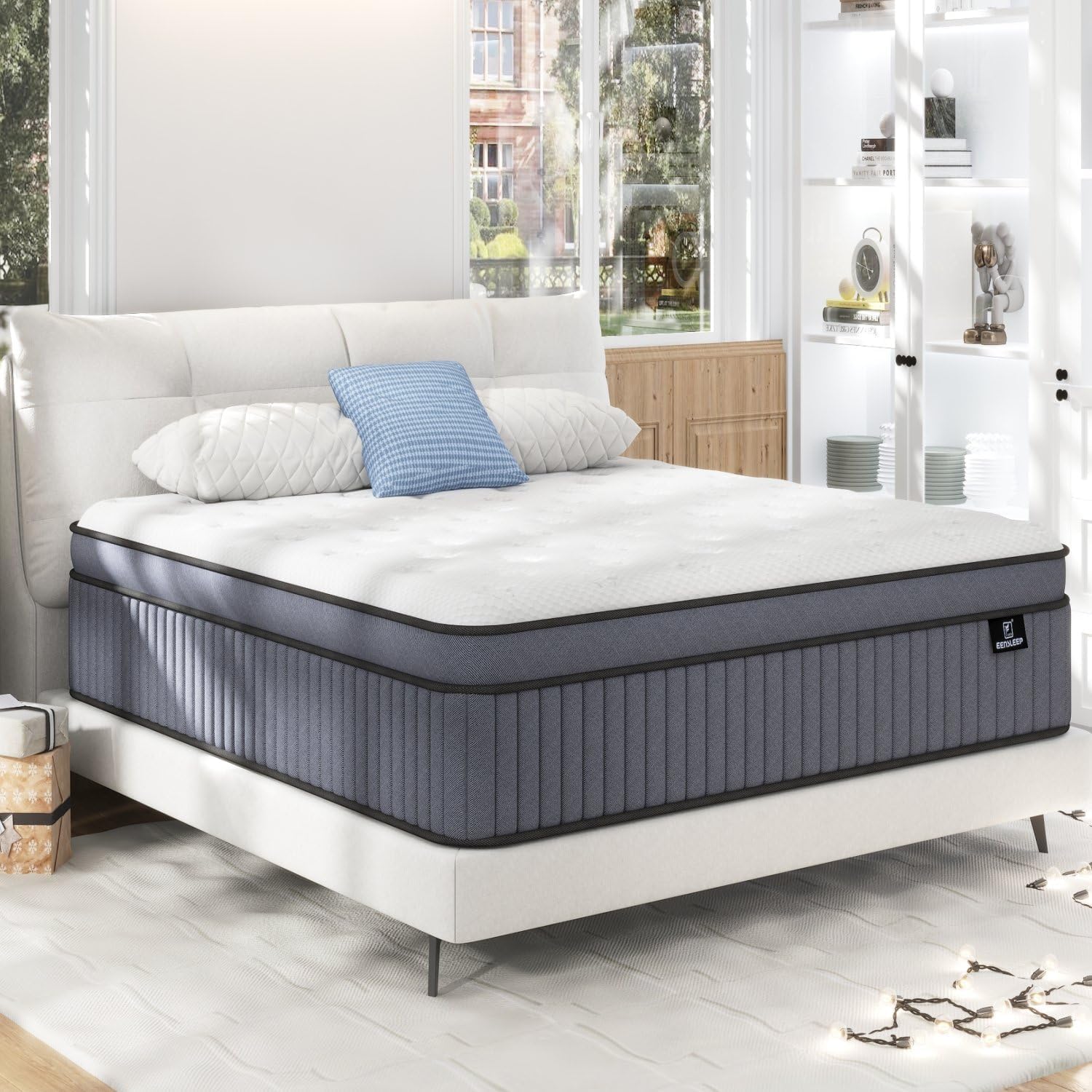 Photo 1 of ****SLIGHT TEARS********Queen Size Mattress [Upgraded Strengthen] 14 Inch Firm Queen Mattress In A Box, Hybrid Mattresses With Gel Memory Foam & Independent Pocket Springs,Pressure Relief, Strong Edge Support,366-Night Trial