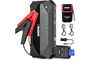 GREPRO Booster Pack (10L Gas & 8.0L Diesel Engines), 3000A Car Jump Starter, 3.0 Quick Charge Dual USB and 15V Out Ports,12V 