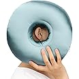 Heal n Hope Silky Satin Piercing Pillow Ear Pillows Donut with Hole for Ear Pain CNH Piercing Pain Relief Sleeping Pressure Sore Side Sleepers Smooth Cooling Ear Guard Protector, Turquoise