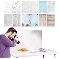 6PCS 12Patterns Double-Sided Photography Background Paper,Waterproof Reusable 34x23in Marbles and Wood Grain Photo Tabletop Backdrops for Food Jewelry Cosmetics Makeup (Home Style B)