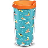 Tervis Surf Dogs Made in USA Double Walled Insulated Tumbler Travel Cup Keeps Drinks Cold & Hot, 16oz, Classic