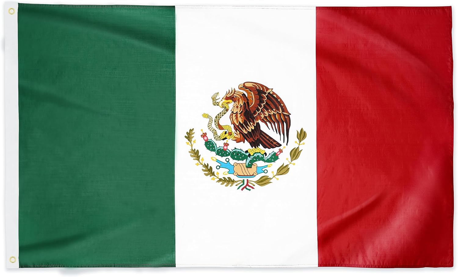 Flags - DANF Mexico Flag 3x5 Ft - 100D Thicker Polyester - Mexican MX National Flags Double Stitched Quality 3 X 5 Feet with Brass Grommets Indoor Outdoor Use