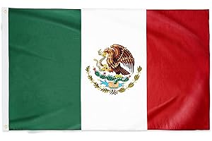 DANF FLAG DANF Mexico Flag 3x5 Ft - 100D Thicker Polyester - Mexican MX National Flags Double Stitched Quality 3 X 5 Feet with Brass Grommets Indoor Outdoor Use