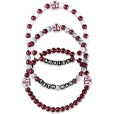 FOCO NCAA unisex-adult NCAA College Team Logo Officially Licensed 3-Pack Beaded Friendship Bracelets