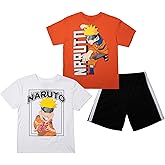 Bioworld Naruto Boys 3-Pack Set - Includes Two Tees and Mesh Shorts