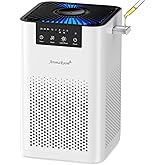 AromaRoom Air Purifiers for Bedroom with 3-in-1 HEPA Filter, Air Purifiers for Home Pet Pee Smell with Aromatherapy, Quiet 360° Airflow Air Cleaner for Office, Dorm, Apartment, Kitchen, AP102 White