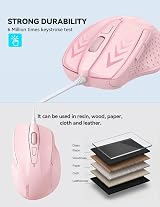 TECKNET USB Wired Mouse 6400 DPI 6-Button Ergonomic USB Computer Mouse view 6