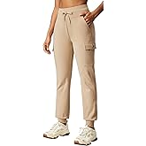 IUGA Water Resistant Fleece Lined Joggers High Waist Cargo Sweatpants for Women Thermal Running Hiking Pants with Pockets