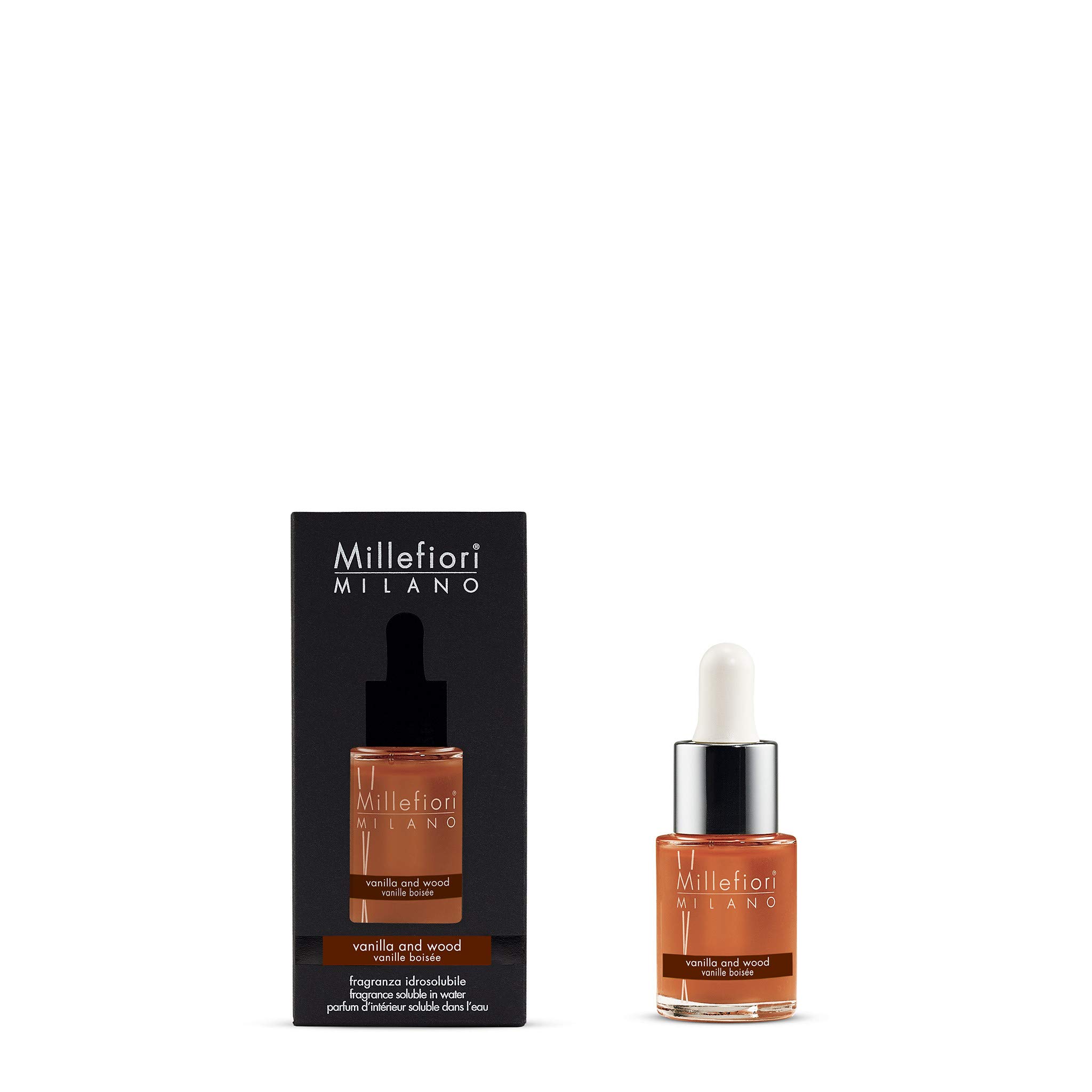 Millefiori Milano Water Soluble Fragrance | For Hydro Ultrasonic Fragrance Diffusers | Vanilla & Wood | 15 ml