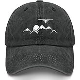 with Airplane ECG Desig Hat for Men Low Washed Distressed Baseball Caps