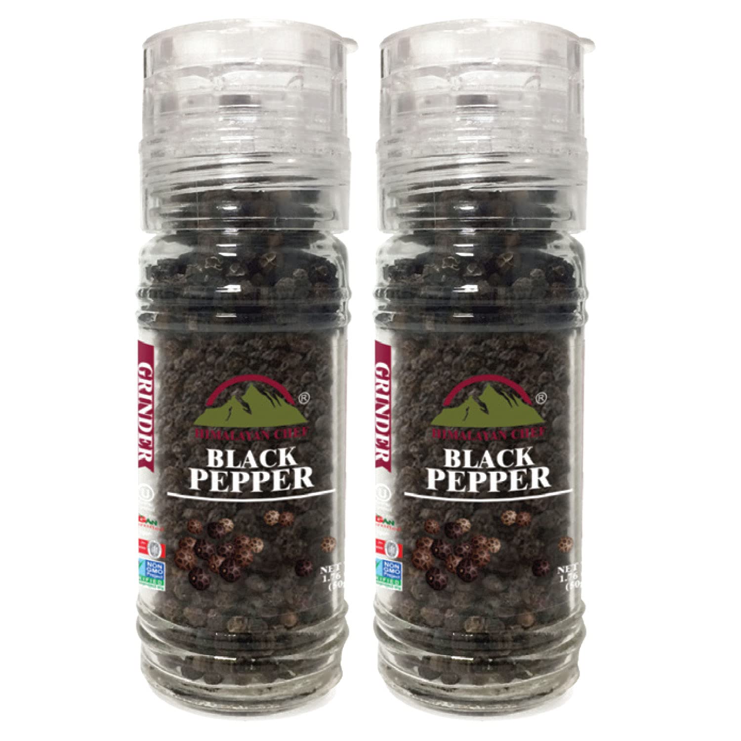 Himalayan Chef Black Pepper Grinder-2 Count