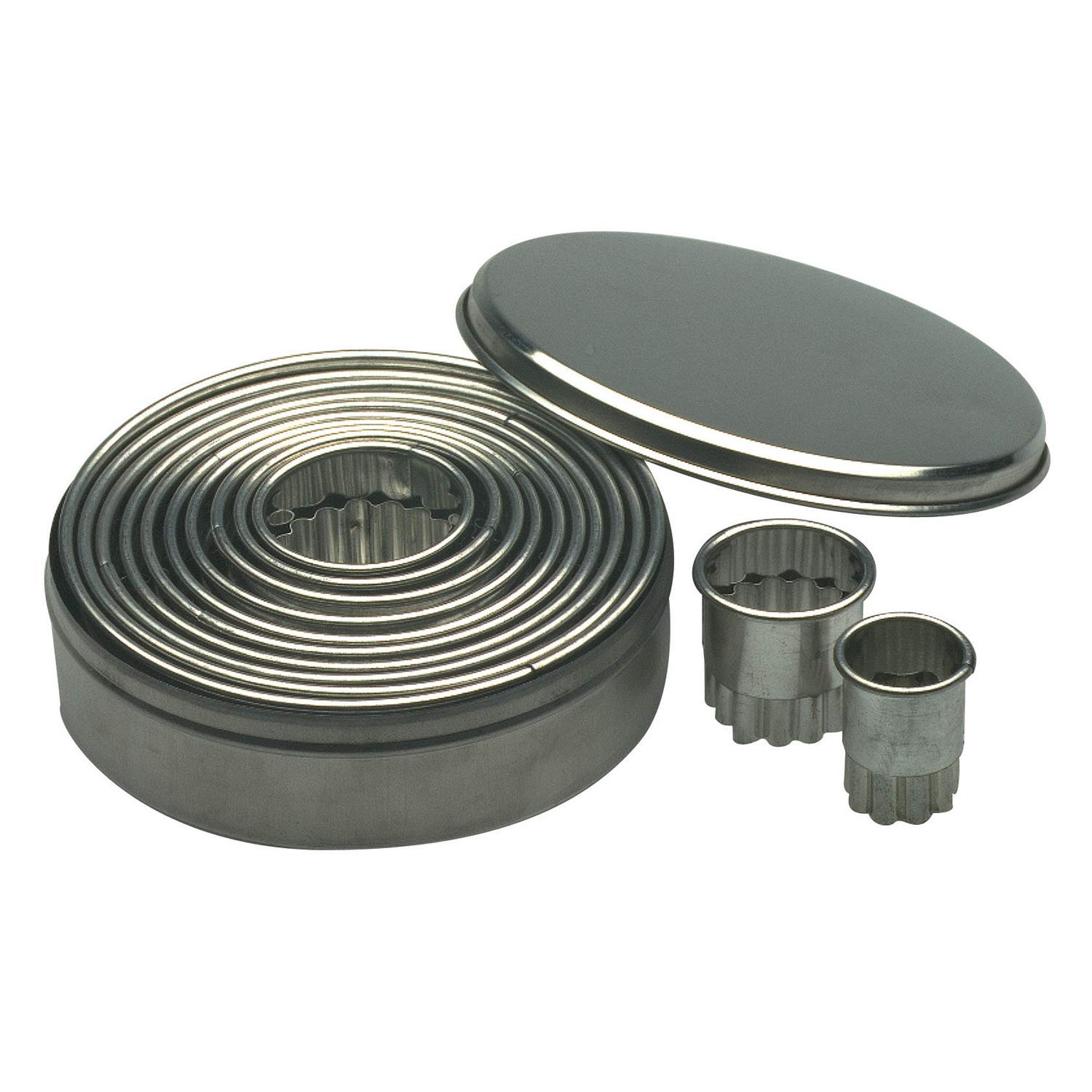 PIAZZA Set of 12 reinforced fancy ring pastry cutters - tin