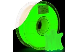 AMOLEN PLA 3D PLA Printer Filament, 1.75mm Glow in The Dark Green PLA Filament for 3D Printing, 1kg(2.2lbs) Spool, Dimensional Accuracy +/- 0.02 mm, Compatible with Most 3D FDM Printer