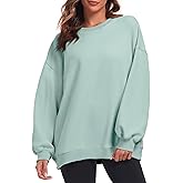 Oversized Sweatshirt for Women Crew Neck Fleece Sweatshirt Casual Long Sleeve Pullover Tops Trendy Clothes