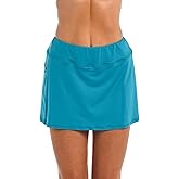 24th & Ocean Women's Skirted Built-in Short Skort Bikini Swimsuit Bottom