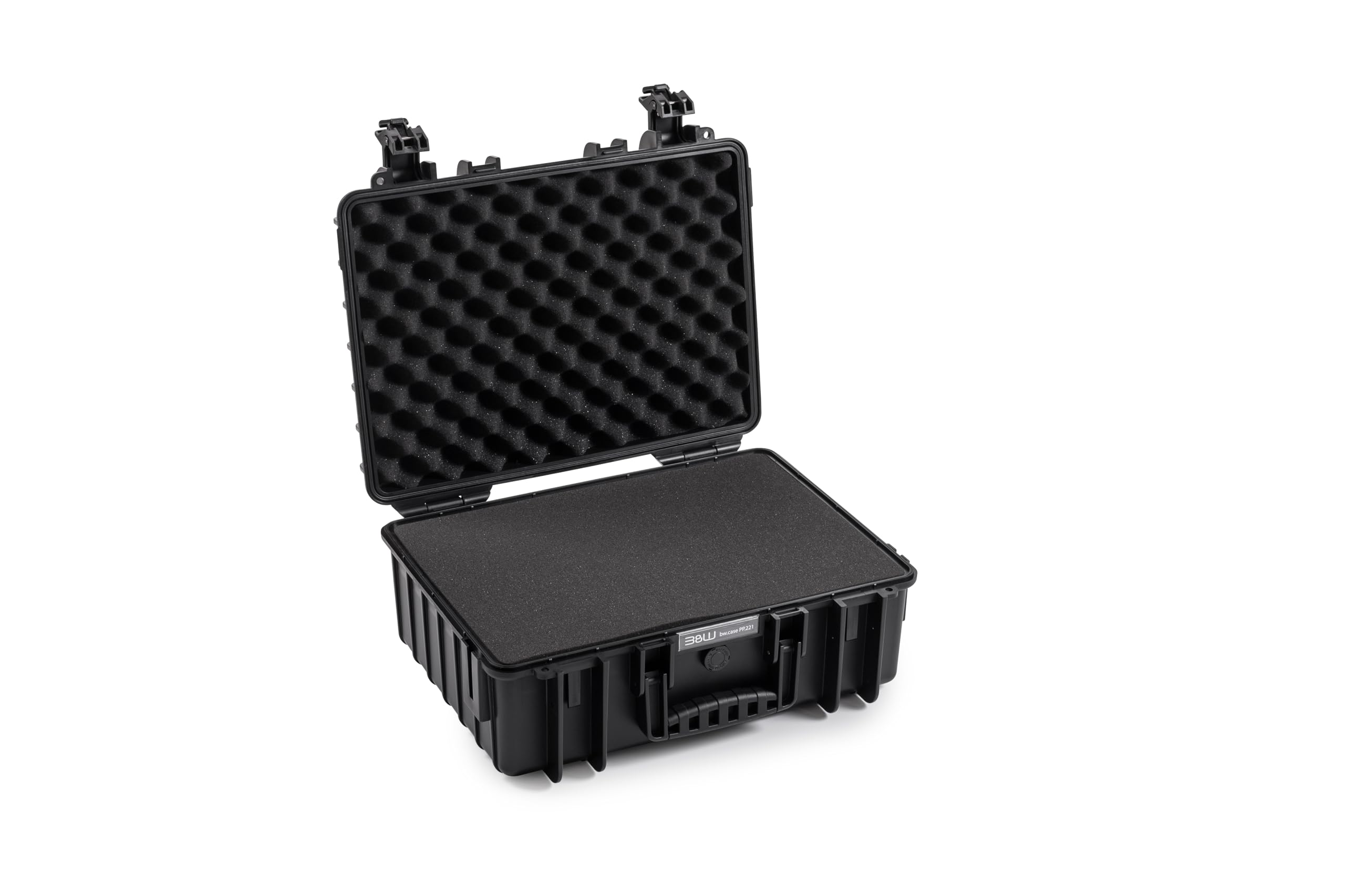 B&W Outdoor Transport Case - Type 5000 with Cubed Foam - Black - Waterproof according to IP67 Certification, Dustproof, Virtually Indestructible