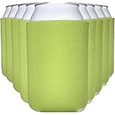 TahoeBay Blank Beer Can Cooler Sleeves (12-Pack) Bulk Sublimation Blanks for Vinyl Plain Soft Foam Can Sleeves Coolers for Soda Cans & Bottles Black, White, Assorted Solid Color (Olive)