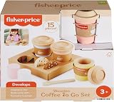 Fisher-Price Wooden Takeaway Coffee Set 15 pieces FSC Montessori Toy HXT85 view 6