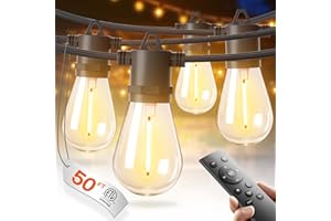 addlon 50FT LED Outdoor String Lights Waterproof Patio Lights with 16+1 Edison Shatterproof Bulbs, Commercial Grade Weatherpr