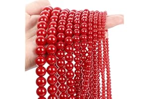 Wholesale of Semi-Finished Porcelain Red Glass Beads, Loose Beads, DIY Beaded Bracelets Jewelry Accessories (10mm)