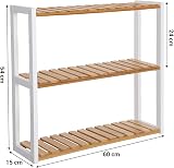 SONGMICS Bamboo 3-Tier Shelf Wall Mount/Free Standing White BCB13WN view 3