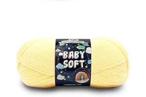 Lion Brand Yarn, Baby Soft Baby Blanket Yarn for Crocheting, Knitting, and Crafts, Lemonade, 1 Pack