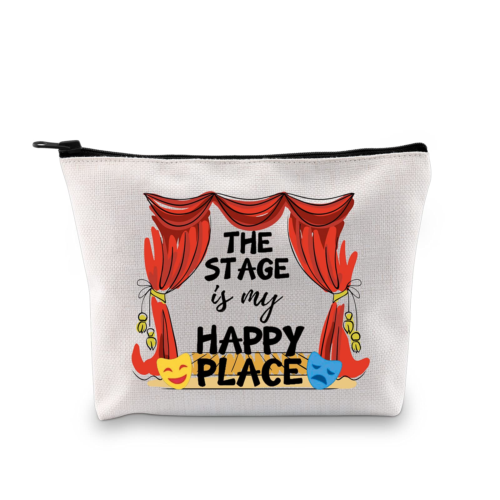 Performer Gift Broadway Play Performer Gift Musical Lovers Gifts The Stage is My Happy Place Cosmetic Bag Gift for Musician (Stage is My Happy Place Makeup EU)