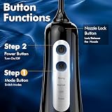 WAFLOO Water Flosser Cordless 8 Tips 4 Modes 300ML Tank IPX7 Travel view 3