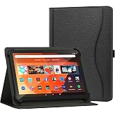 XunyLyee Universal 10/10.1 Inch Tablet Case for Android 16/15 Tablet | Android 9.7-11 Inch Tablet Case, Multi-Angle Viewing Stand Cover with Pocket, Black