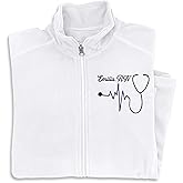 CAOMP Custom Nurse Jacket - Women's Fleece Lightweight Embroidered Full-Zip Medical Nursing Jacket