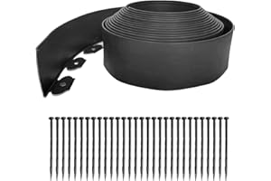 33ft Garden Edging Border,Landscape Edging Garden Border Edging-Include 30 Spikes【10CM Hight】 Plastic Lawn Edging Landscape B