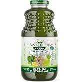 Pure Anatolia Organic Green Detox Juice Drink, No Sugar Added, 32Oz Bottle | Certified Organic, Premium Turkish Quality, Fresh Pressed Spinach, Apple, Ginger &amp; Lemon Juice, Health Juice, 1 Glass Bottle