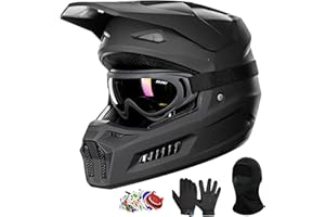 ILM Youth Dirt Bike Helmets with Stickers Kids ATV Helmet Motocross BMX Off Road Motorbike with Goggles Gloves Mask DOT Model MT601Y-Stickers