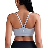 RUNNING GIRL Sports Bras for Women,Light Impact Molded Cup Strap Sports Bra with Sewn in Pads,Best for A-C Cup